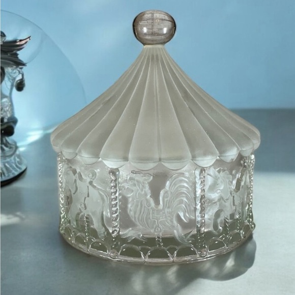 Goebel Frosted Crystal Carousel Glass Candy Dish - Picture 6 of 13
